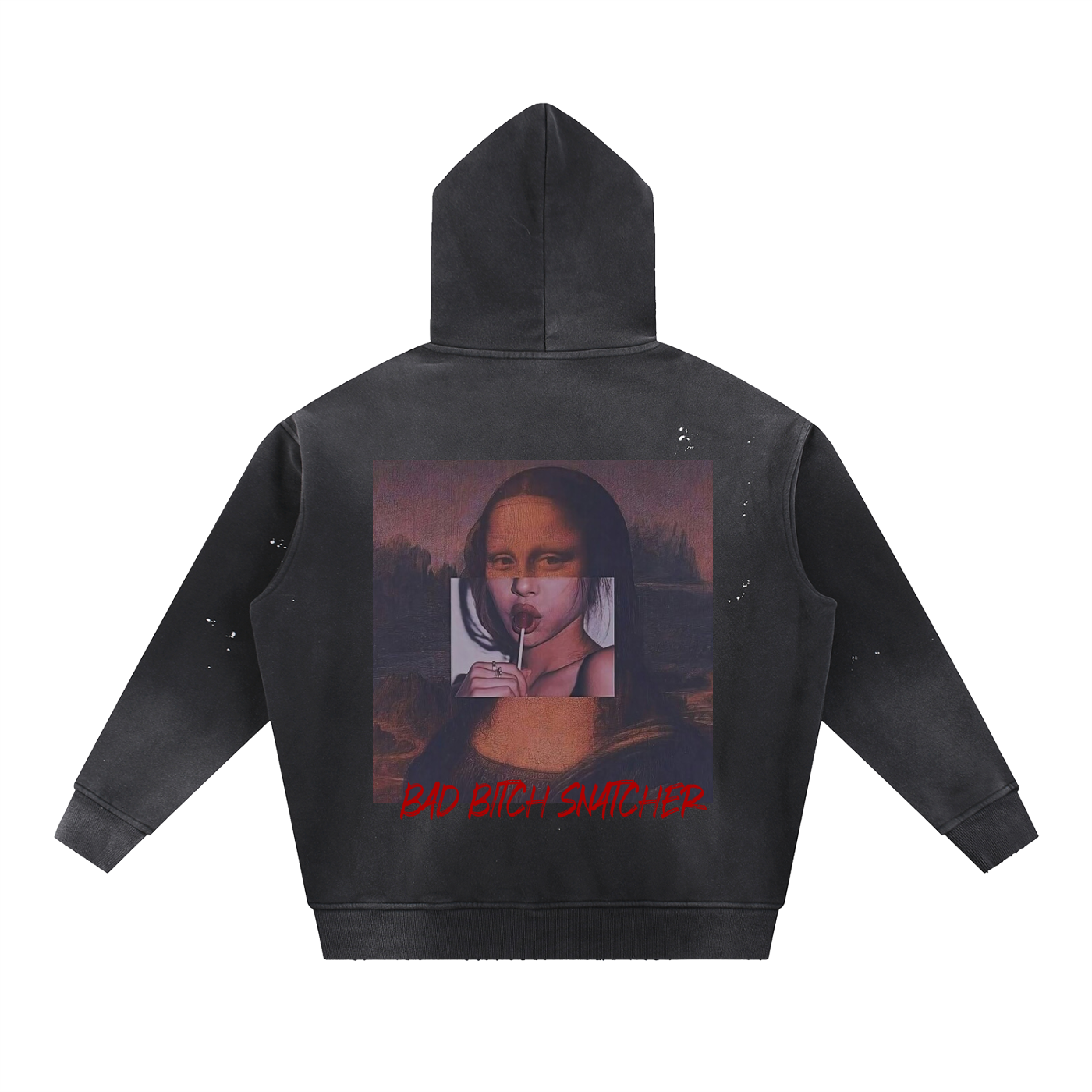 Vintage Washed Frayed Fleece Hoodie