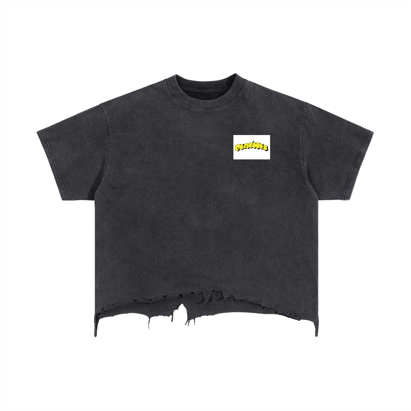 Vintage Wash Boxy Distressed Hem T-Shirt
